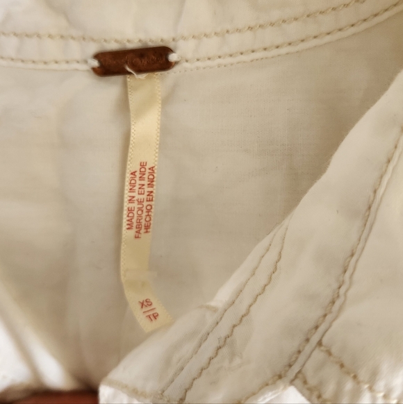 Free People White Wide Sleeve Cropped Shirt - Picture 7 of 10